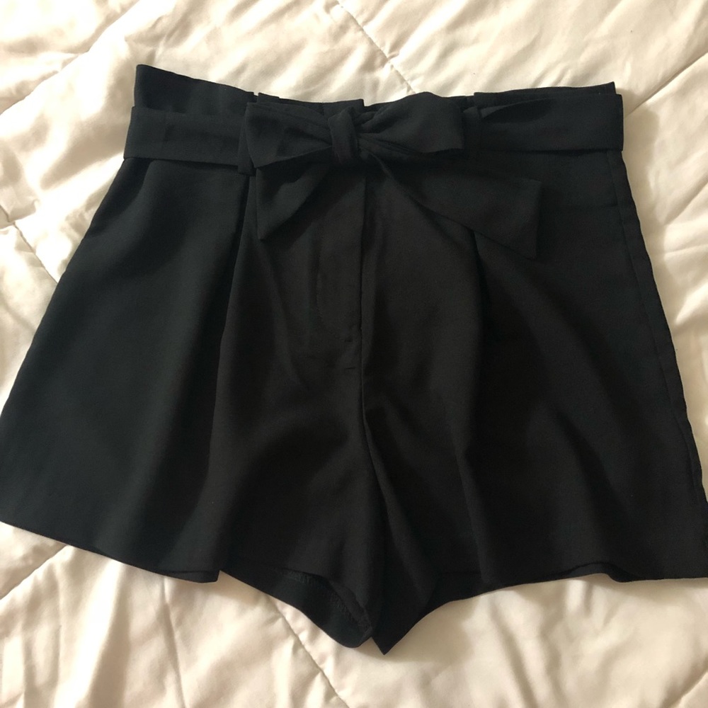 High waisted tie shorts